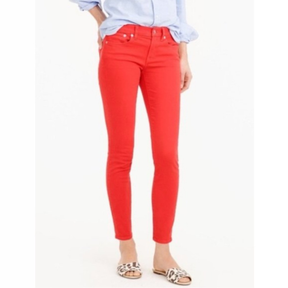 J. Crew Factory Red Wash Toothpick Fit Stretch Denim Jeans